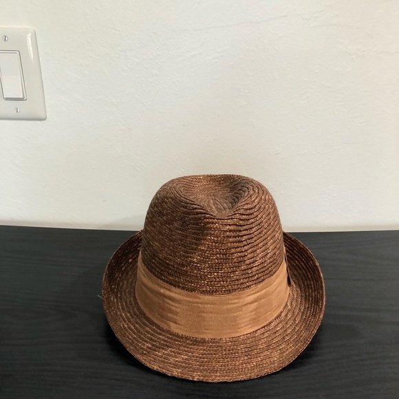 Two Banana republic straw fedora, brown and tan, brown size M/L, tan size L/XL, - Picture 2 of 6